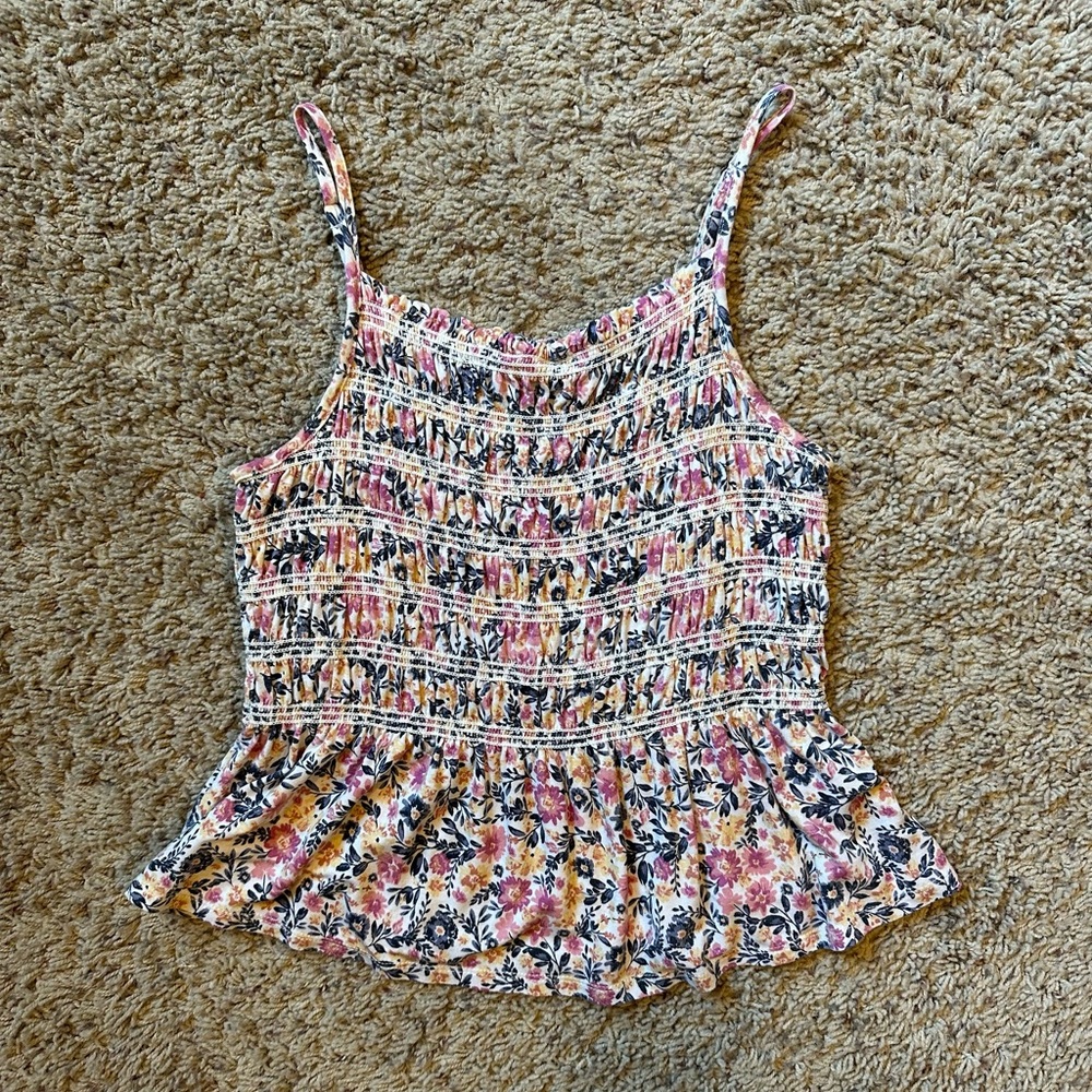Juniors SO Multicolor Floral Smocked Camisole M